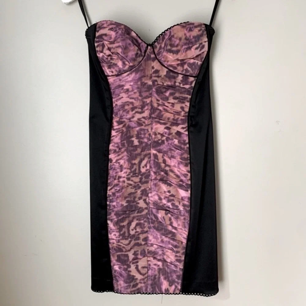 Bebe size XS ruched taffeta dress NWT - Picture 2 of 16